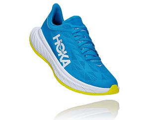 Hoka One One Carbon X 2 Mens Road Running Shoes Diva Blue/Citrus | AU-5708164